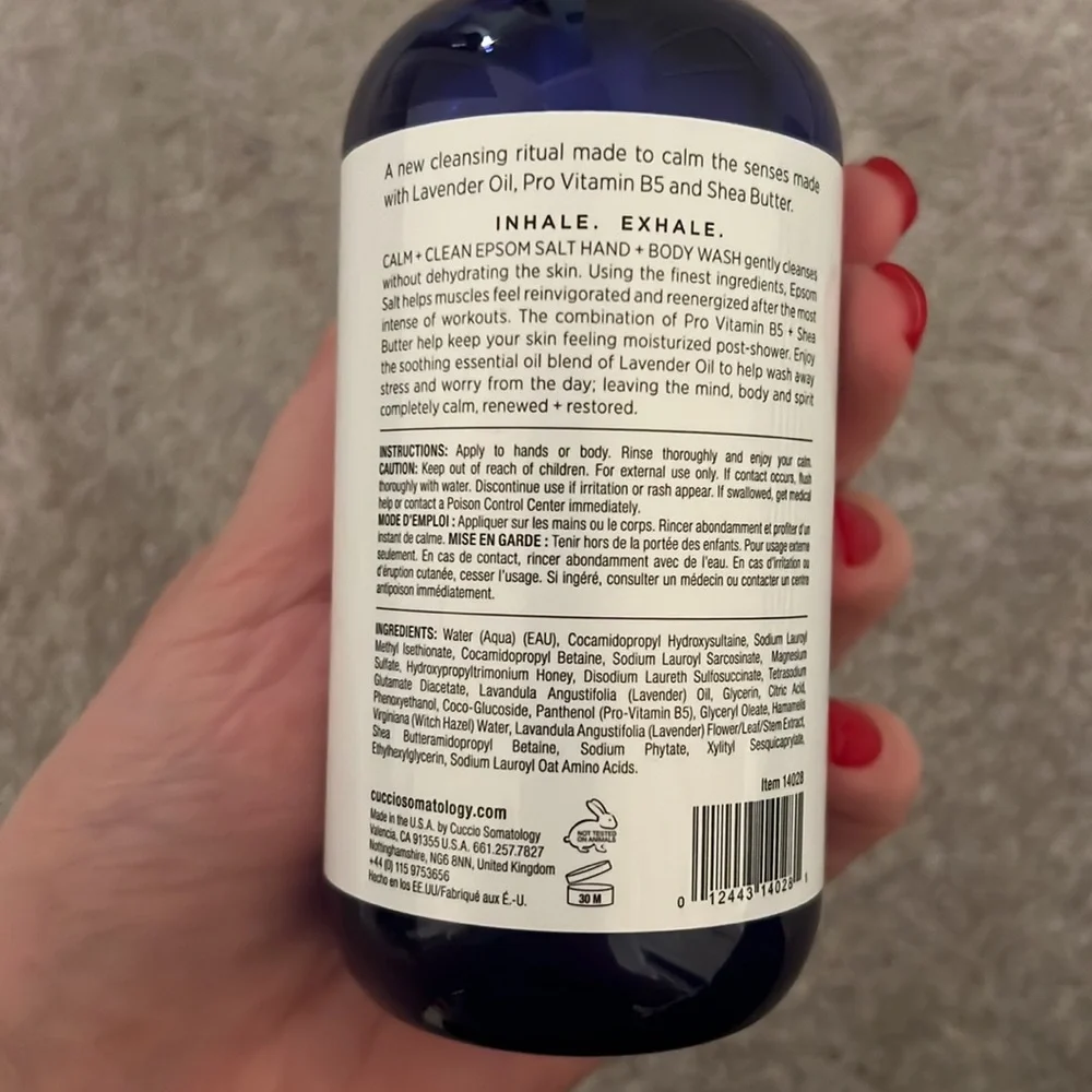 NEW- Cuccio Somatology Yogahhh! Calm + Clean Epsom Salt Hand & Body Wash